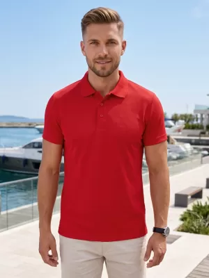 Herren-T-Shirt mit Kragen ALTISPORT NoPrint NP/ALM712 ROT