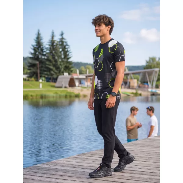  Funktionelles Premium-T-Shirt für Herren ALTISPORT VOJ/ALM037TR01 SCHWARZ UND GELB 