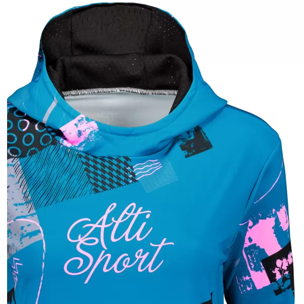  Premium-Sweatshirt für Damen ALTISPORT VOJ/ALW009MI01 SMARAGD/HELLROSA 