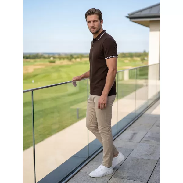  Herren-T-Shirt mit Kragen ALTISPORT NP/ALM921 KAFFEE 