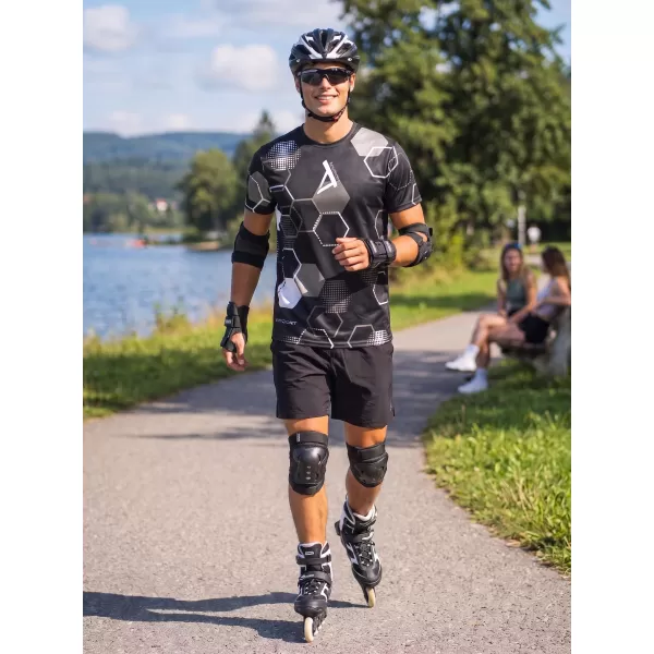  Funktionelles Premium-T-Shirt für Herren ALTISPORT VOJ/ALM037TR01 SCHWARZ UND WEIß 
