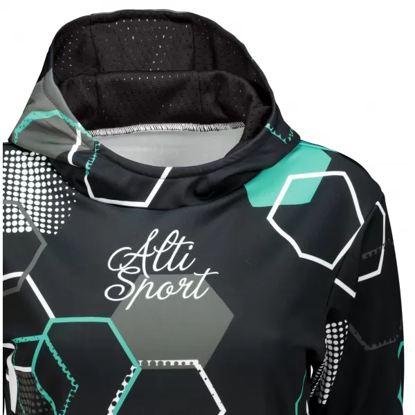  Hochwertiges Funktions-Sweatshirt für Damen ALTISPORT VOJ/ALW037MI01 SCHWARZ/TÜRKIS 