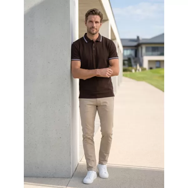  Herren-T-Shirt mit Kragen ALTISPORT NP/ALM921 KAFFEE 