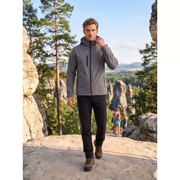  Herren-Softshelljacke ALTISPORT NP/ALM225 DUNKELGRAUE HIGHLIGHTS 