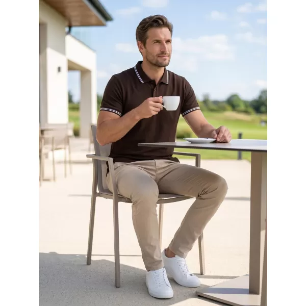  Herren-T-Shirt mit Kragen ALTISPORT NP/ALM921 KAFFEE 