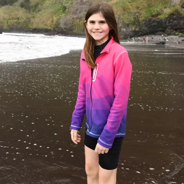  Fleece-Sweatshirt für Kinder WAMU MOZAIKA FIALOVÁ GRÜN 