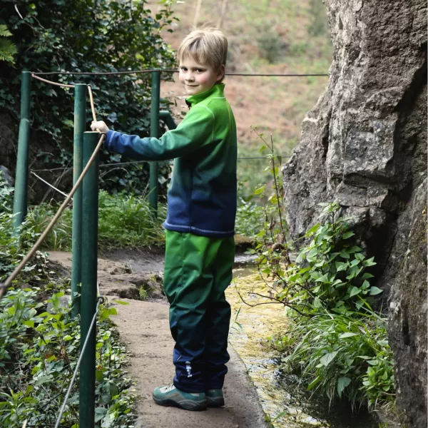  Fleece-Sweatshirt für Kinder WAMU MOZAIKA GRÜN 