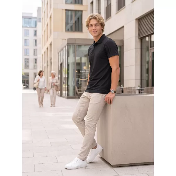  Herren-T-Shirt mit Kragen ALTISPORT NoPrint NP/ALM712 SCHWARZ 
