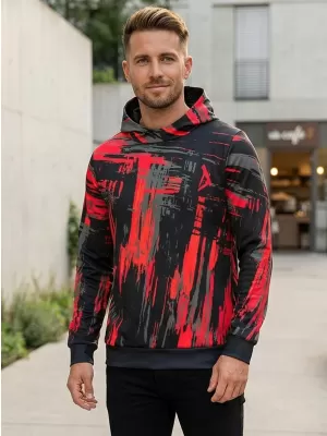 Premium-Sweatshirt für Herren ALTISPORT VOJ/ALM010MI01 SCHWARZ UND ROT