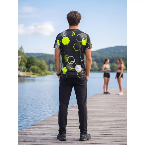  Funktionelles Premium-T-Shirt für Herren ALTISPORT VOJ/ALM037TR01 SCHWARZ UND GELB 