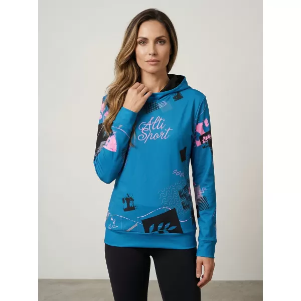 Premium-Sweatshirt für Damen ALTISPORT VOJ/ALW009MI01 SMARAGD/HELLROSA 