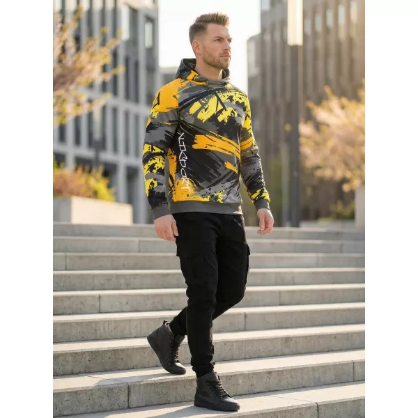  Premium-Sweatshirt für Herren ALTISPORT VOJ/ALM014MI01 SCHWARZ UND GELB 
