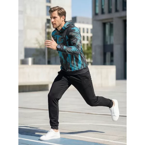  Premium-Sweatshirt für Herren ALTISPORT VOJ/ALM010MI01 SCHWARZ/SMARAGD 