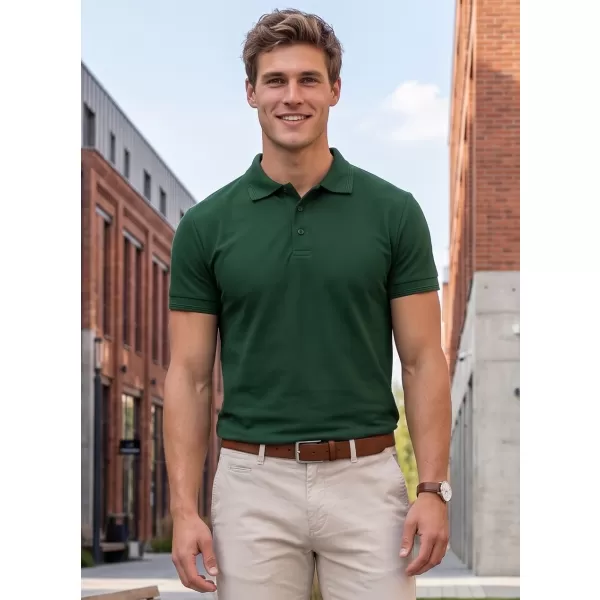  Herren-T-Shirt mit Kragen ALTISPORT NP/ALM302 DUNKELGRÜN 