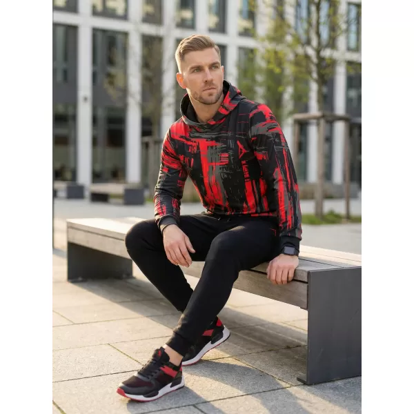  Premium-Sweatshirt für Herren ALTISPORT VOJ/ALM010MI01 SCHWARZ UND ROT 