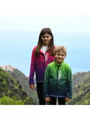 Fleece-Sweatshirt für Kinder WAMU MOZAIKA FIALOVÁ GRÜN