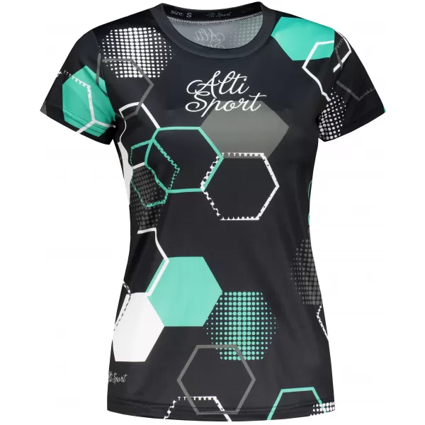  Hochwertiges Funktions-T-Shirt für Damen ALTISPORT VOJ/ALW037TR01 SCHWARZ/TÜRKIS 