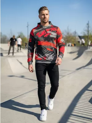 Premium-Sweatshirt für Herren ALTISPORT VOJ/ALM014MI01 SCHWARZ UND ROT