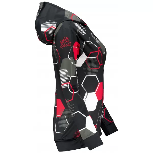  Hochwertiges Funktions-Sweatshirt für Damen ALTISPORT VOJ/ALW037MI01 SCHWARZ UND ROT 