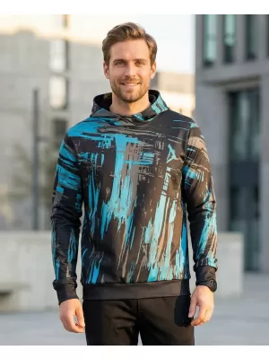 Premium-Sweatshirt für Herren ALTISPORT VOJ/ALM010MI01 SCHWARZ/SMARAGD