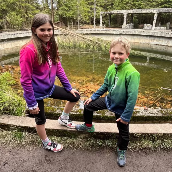  Fleece-Sweatshirt für Kinder WAMU MOZAIKA GRÜN 