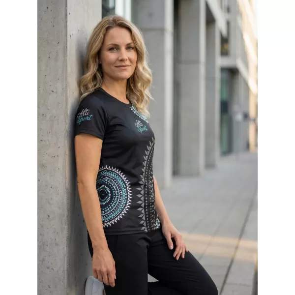  Hochwertiges Funktions-T-Shirt für Damen ALTISPORT VOJ/ALW033TR01 SCHWARZ UND BLAU 