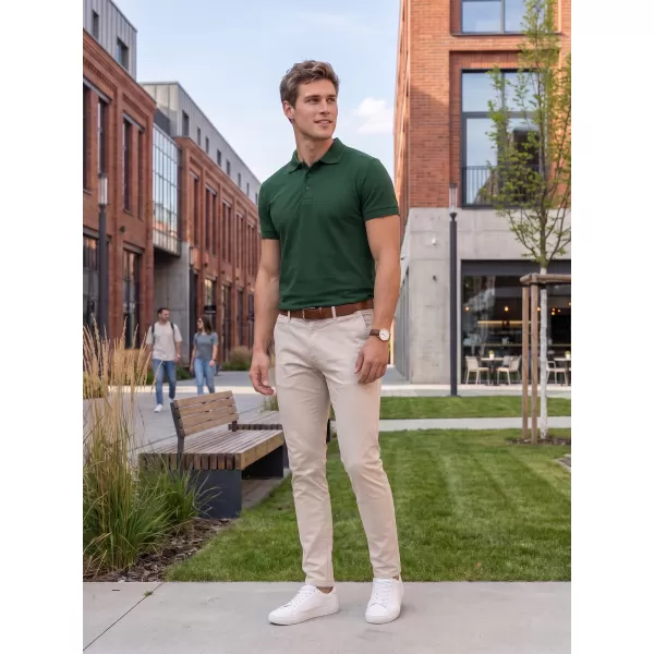  Herren-T-Shirt mit Kragen ALTISPORT NP/ALM302 DUNKELGRÜN 