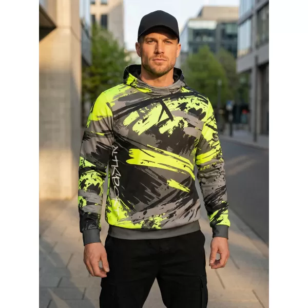  Premium-Sweatshirt für Herren ALTISPORT VOJ/ALM014MI01 SCHWARZ UND GRÜN 
