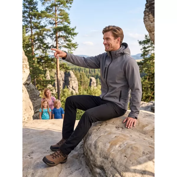  Herren-Softshelljacke ALTISPORT NP/ALM225 DUNKELGRAUE HIGHLIGHTS 