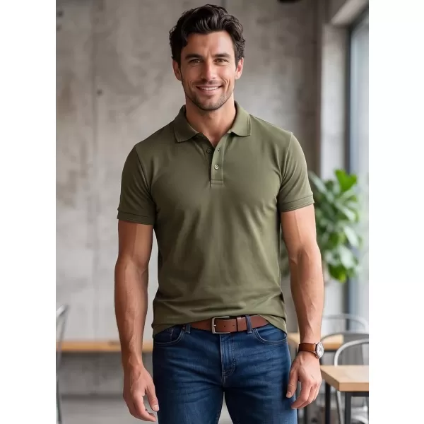  Herren-T-Shirt mit Kragen ALTISPORT NP/ALM302 MILITÄR 