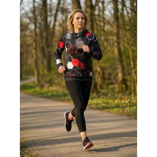  Hochwertiges Funktions-Sweatshirt für Damen ALTISPORT VOJ/ALW037MI01 SCHWARZ UND ROT 
