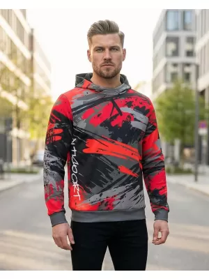 Premium-Sweatshirt für Herren ALTISPORT VOJ/ALM014MI01 SCHWARZ UND ROT