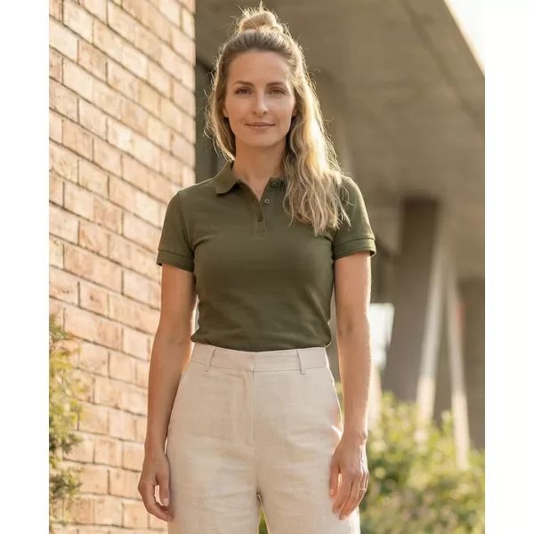  Damen-T-Shirt mit Kragen ALTISPORT NP/ALW012 MILITÄR 