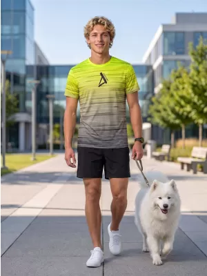 Premium-T-Shirt für Herren ALTISPORT VOJ/ALM031TR01 SCHWARZ/FLUOGELB