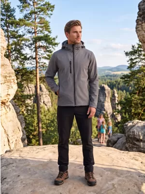 Herren-Softshelljacke ALTISPORT NP/ALM225 DUNKELGRAUE HIGHLIGHTS