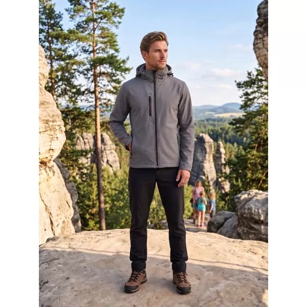  Herren-Softshelljacke ALTISPORT NP/ALM225 DUNKELGRAUE HIGHLIGHTS 
