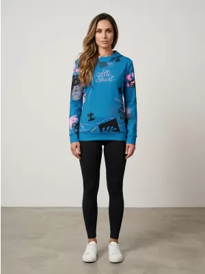 Premium-Sweatshirt für Damen ALTISPORT VOJ/ALW009MI01 SMARAGD/HELLROSA
