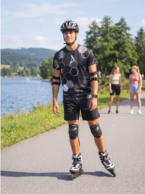 Funktionelles Premium-T-Shirt für Herren ALTISPORT VOJ/ALM037TR01 SCHWARZ UND WEIß