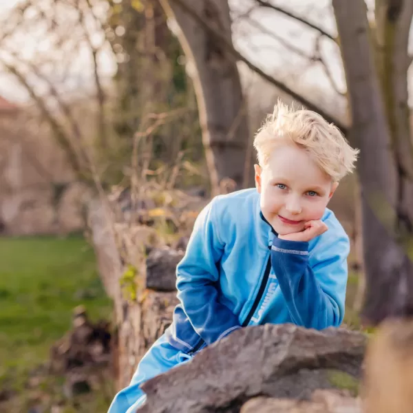  Fleece-Sweatshirt für Kinder WAMU MOZAIKA BLAU 
