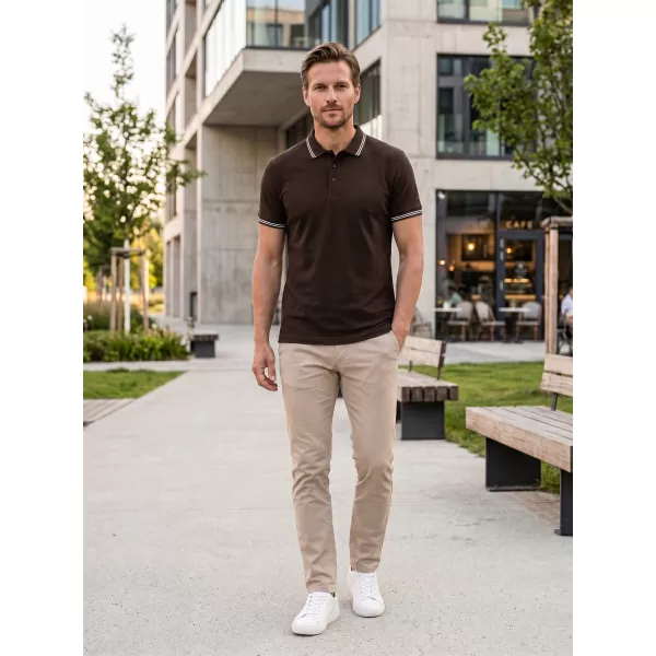  Herren-T-Shirt mit Kragen ALTISPORT NP/ALM921 KAFFEE 