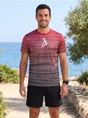 Premium-T-Shirt für Herren ALTISPORT VOJ/ALM031TR01 SCHWARZ/BURGUND