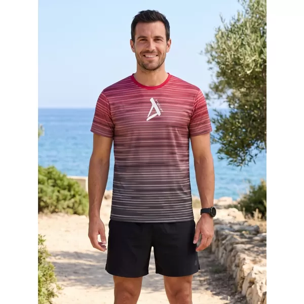  Premium-T-Shirt für Herren ALTISPORT VOJ/ALM031TR01 SCHWARZ/BURGUND 