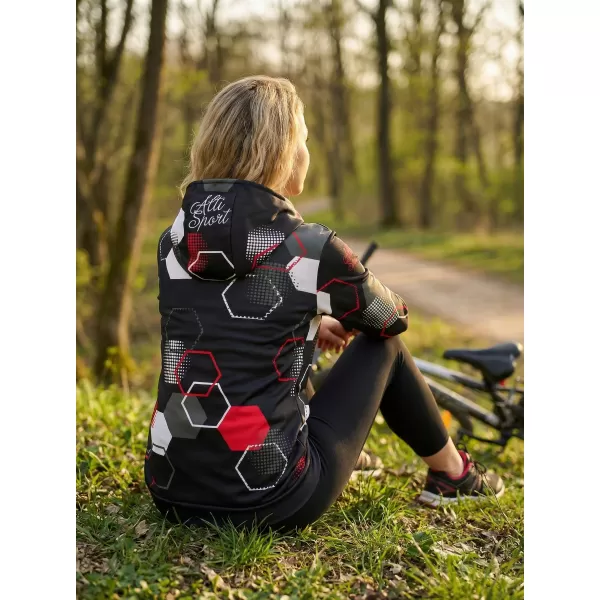  Hochwertiges Funktions-Sweatshirt für Damen ALTISPORT VOJ/ALW037MI01 SCHWARZ UND ROT 