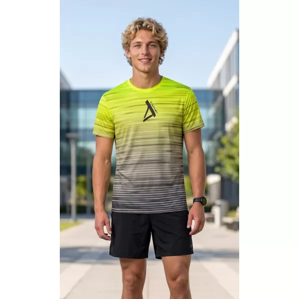  Premium-T-Shirt für Herren ALTISPORT VOJ/ALM031TR01 SCHWARZ/FLUOGELB 