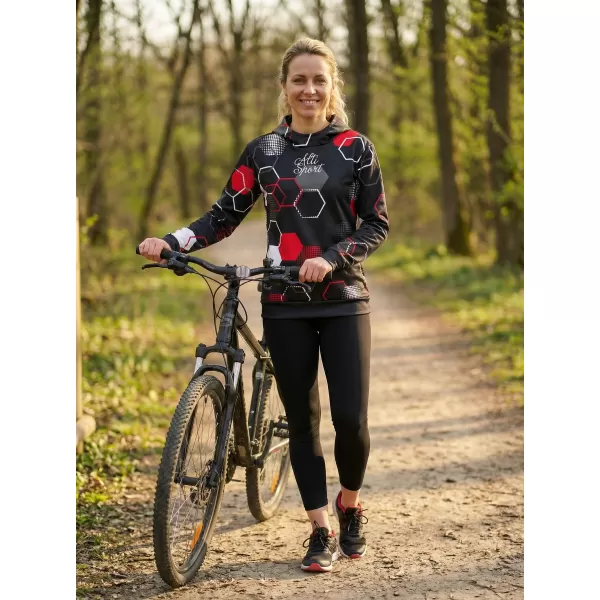  Hochwertiges Funktions-Sweatshirt für Damen ALTISPORT VOJ/ALW037MI01 SCHWARZ UND ROT 