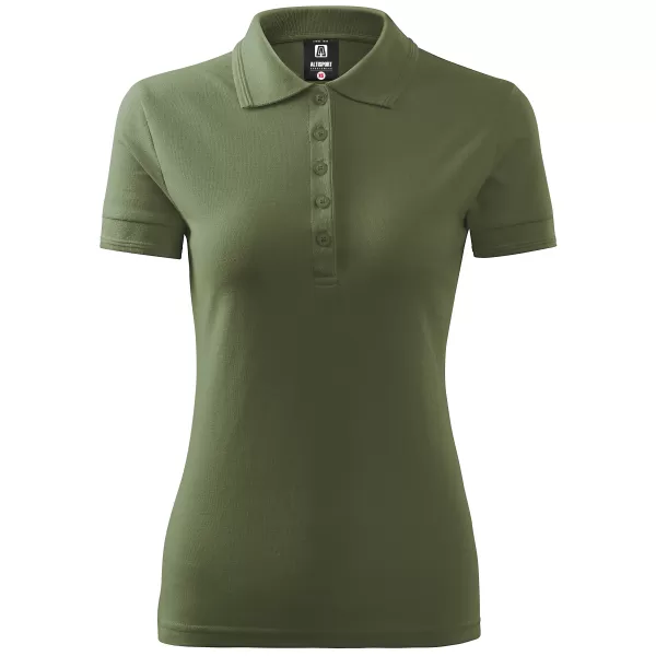  Damen-T-Shirt mit Kragen ALTISPORT NP/ALW012 KHAKI 
