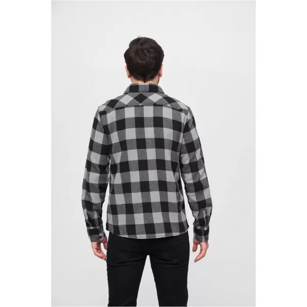  Hemd BRANDIT CHECKED BD4002 SCHWARZ/HOLZKOHLE 