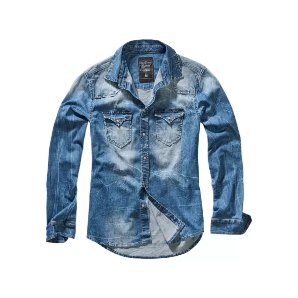  Hemd BRANDIT RILEY DENIM BD4020 BLAU GEWASCHEN 