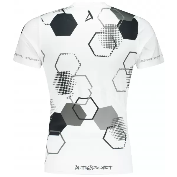  Hochwertiges Funktions-Kompressions-T-Shirt mit kurzen Ärmeln für Herren ALTISPORT VOJ/ALM037TR04 WEIß 