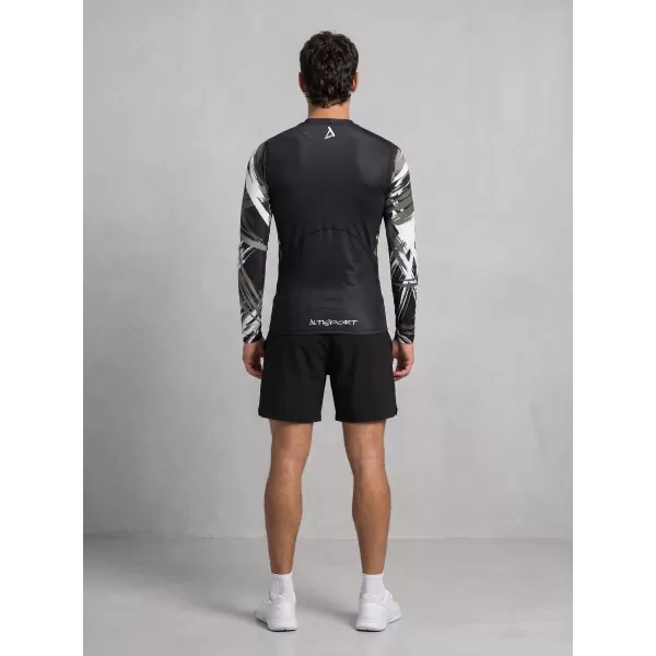  Pánské funkční kompresní tričko premium ALTISPORT VOJ/ALM039TR03 ČERNOBÍLÁ 